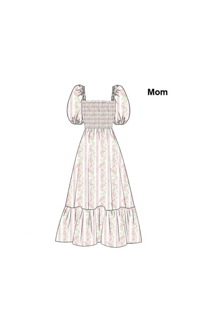 The Smocked Flamingo Apparel & Accessories Pre-Order Pink Spring Floral Smocked Mom Dress
