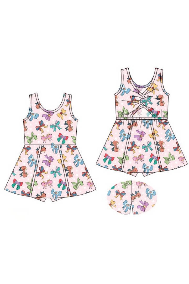 The Smocked Flamingo Apparel & Accessories Pre-Order Princess Bow Swing Skort Dress