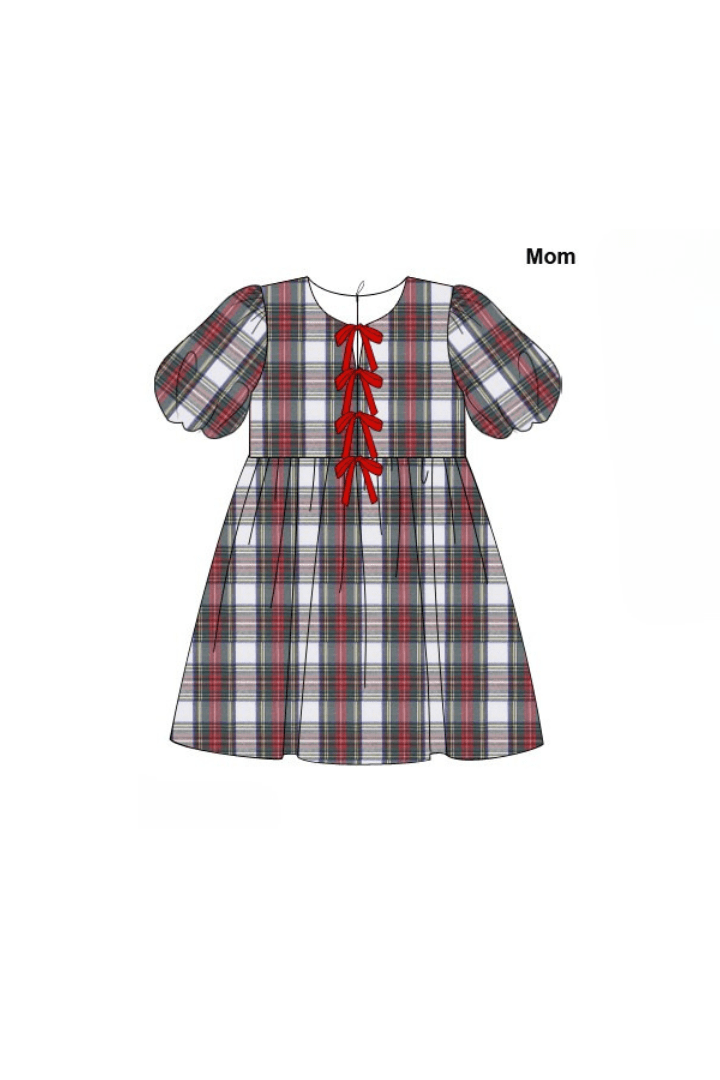 The Smocked Flamingo Apparel & Accessories Pre-Order Red Tartan Plaid Matching Mom Dress