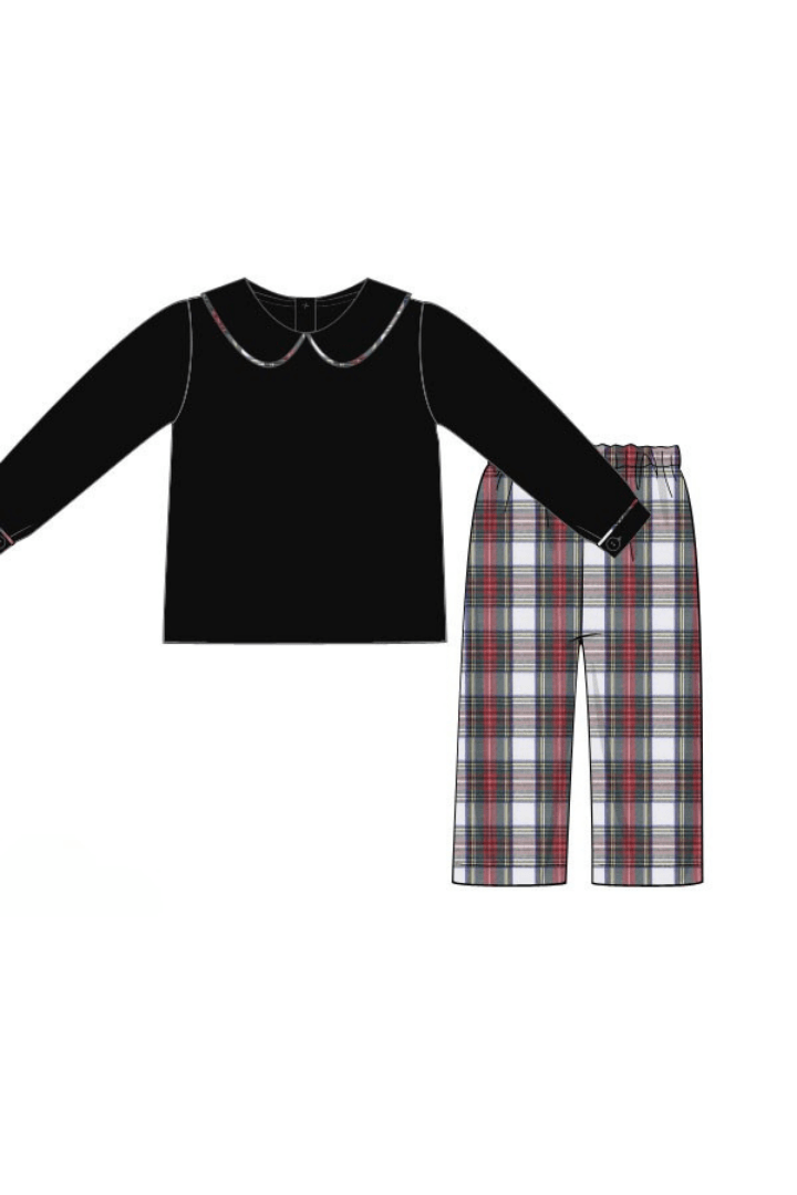 The Smocked Flamingo Apparel & Accessories Pre-Order Red Tartan Plaid Pant Set