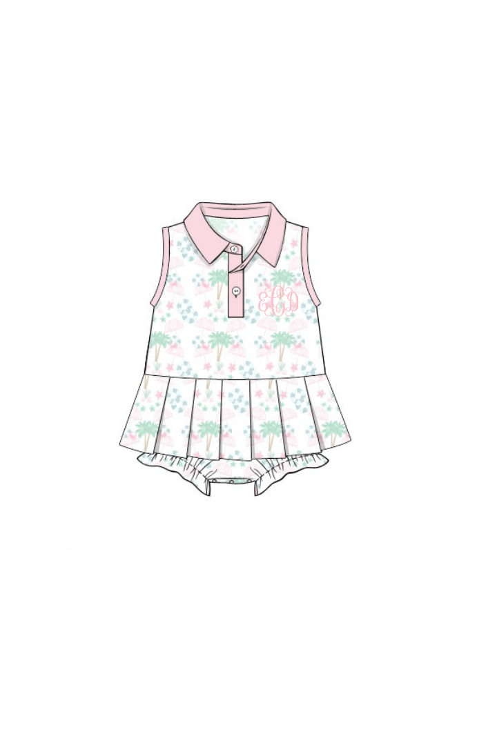 The Smocked Flamingo Apparel & Accessories Pre-Order Seaside Sweetheart Tennis Bubble