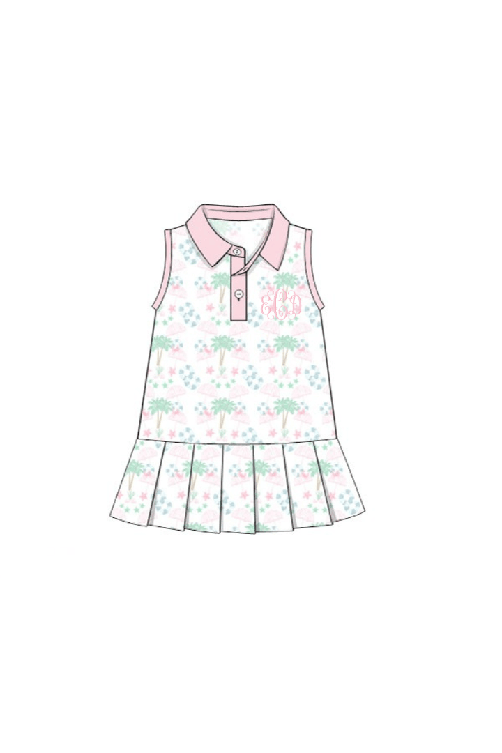 The Smocked Flamingo Apparel & Accessories Pre-Order Seaside Sweetheart Tennis Dress