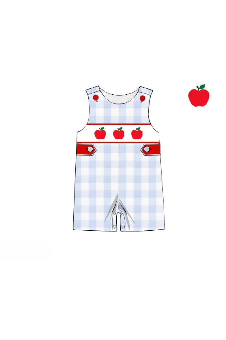 The Smocked Flamingo Apparel & Accessories Pre-Order Smocked Apple Red/Blue Gingham Jon Jon