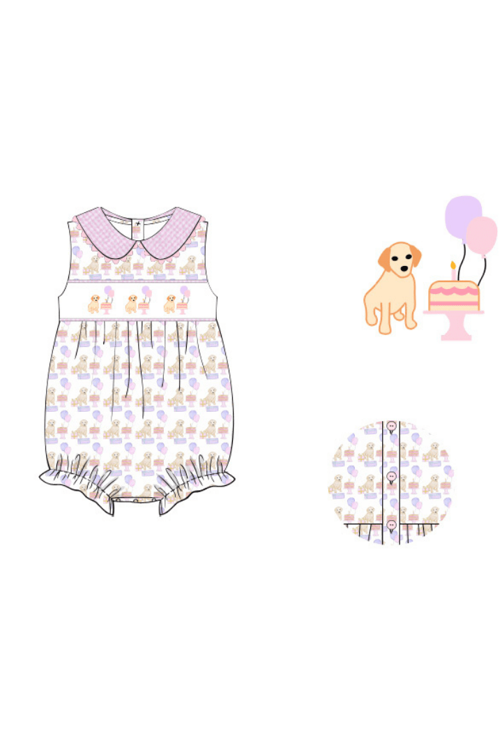 The Smocked Flamingo Apparel & Accessories Pre-Order Smocked Birthday Pawty Pink Bubble