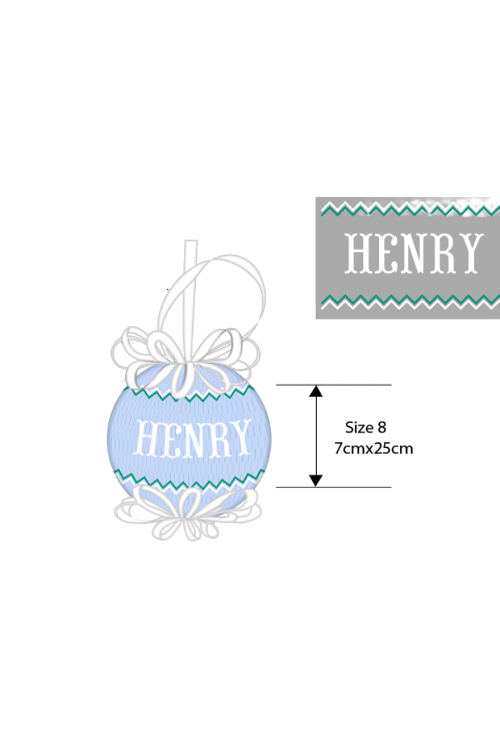 The Smocked Flamingo Apparel & Accessories Pre-Order Smocked Custom Name Blue Ornament