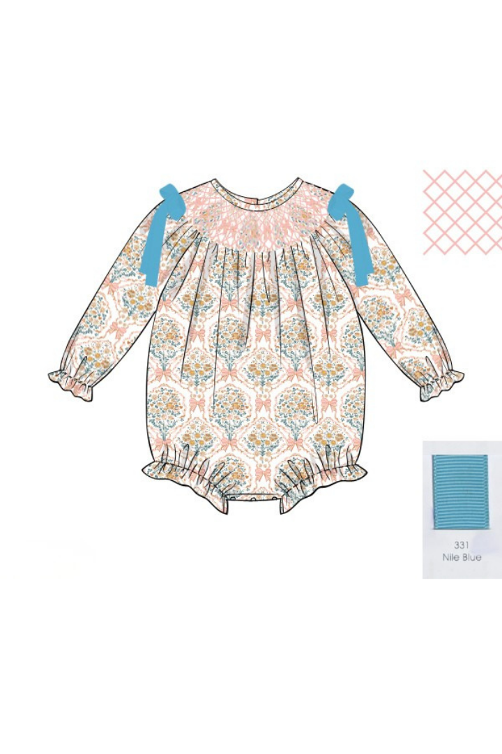 The Smocked Flamingo Apparel & Accessories Pre-Order Smocked Heirloom Fall Floral Bouquet Bubble