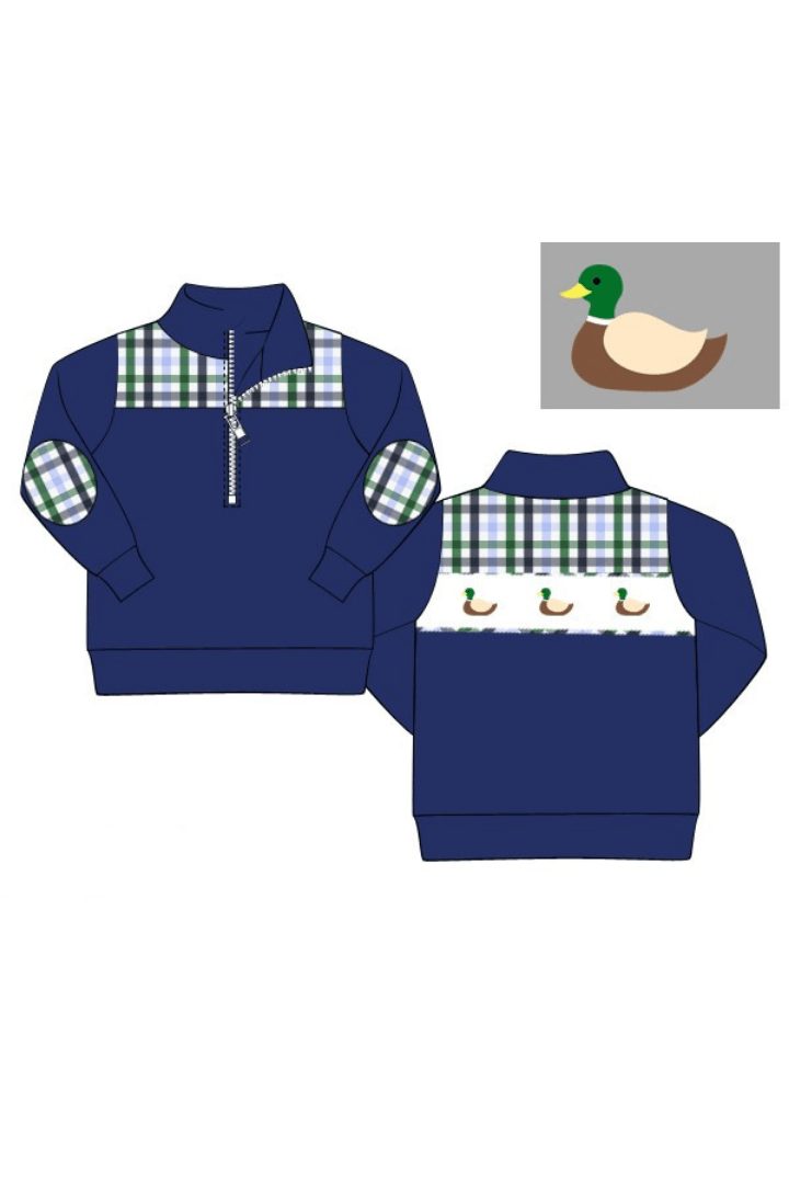 The Smocked Flamingo Apparel & Accessories Pre-Order Smocked Mallard Navy Pullover