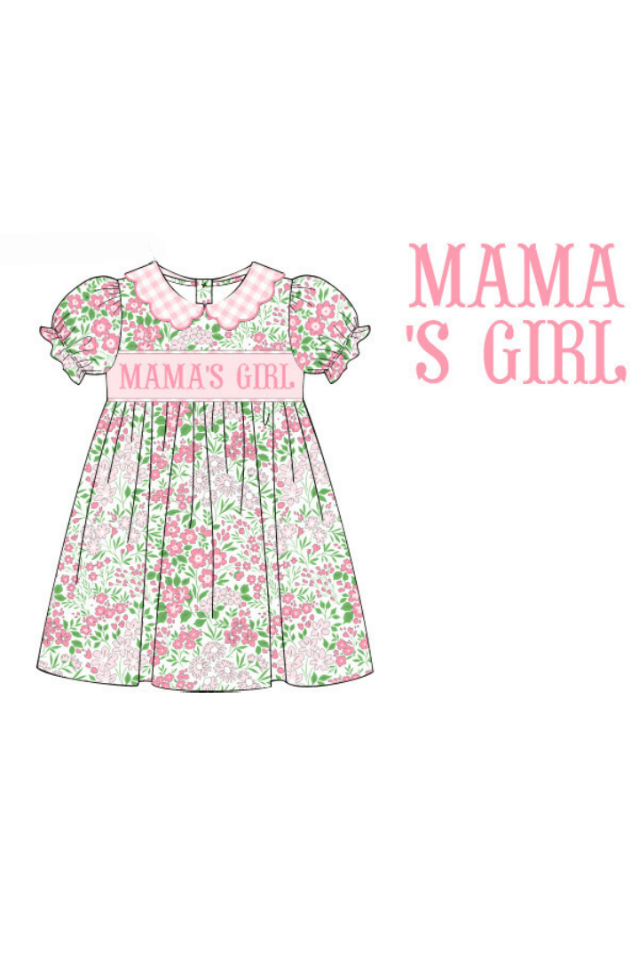 The Smocked Flamingo Apparel & Accessories Pre-Order Smocked Mama's Girl Pink Floral Dress
