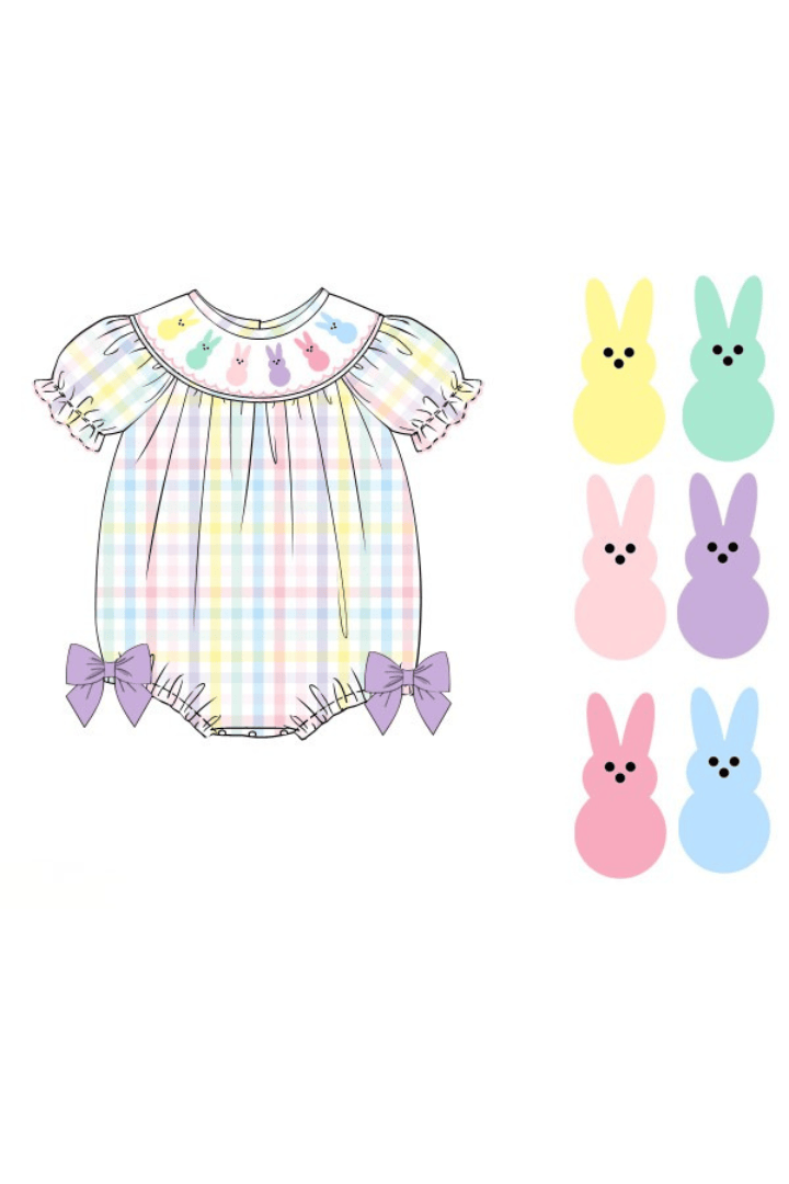 The Smocked Flamingo Apparel & Accessories Pre-Order Smocked Pastel Plaid Peep Bubble