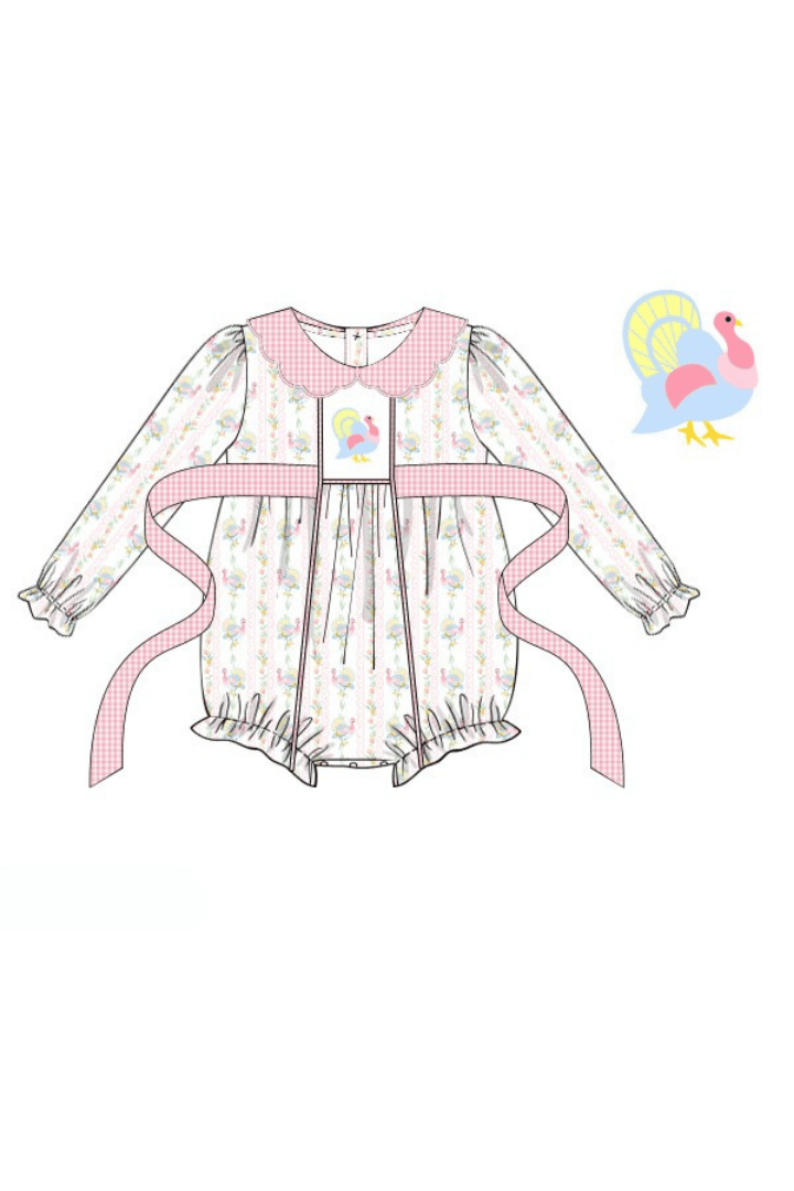The Smocked Flamingo Apparel & Accessories Pre-Order Smocked Pastel Turkey Bubble
