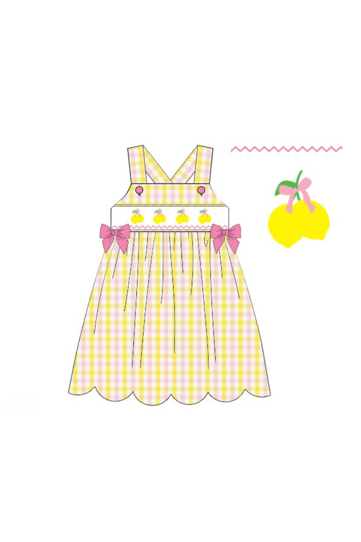 The Smocked Flamingo Apparel & Accessories Pre-Order Smocked Pink Lemonade Scalloped Dress