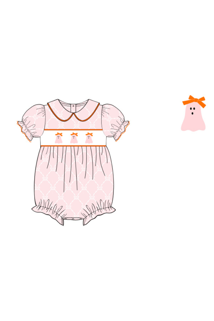 The Smocked Flamingo Apparel & Accessories Pre-Order Smocked Pink Trellis Ghost Bubble