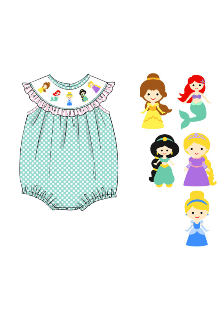 The Smocked Flamingo Apparel & Accessories Pre-Order Smocked Princess Polka Dot Bishop Bubble