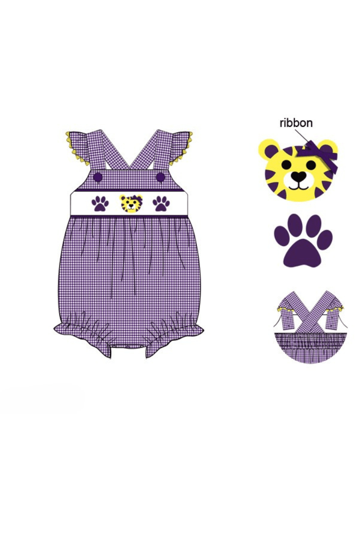 The Smocked Flamingo Apparel & Accessories Pre-Order Smocked Purple Tiger Bubble