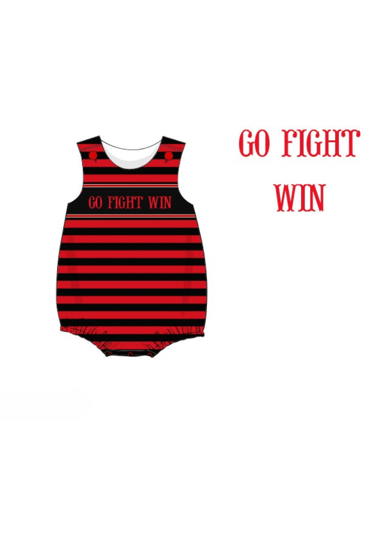 The Smocked Flamingo Apparel & Accessories Pre-Order Smocked Red Black Stripe Bubble