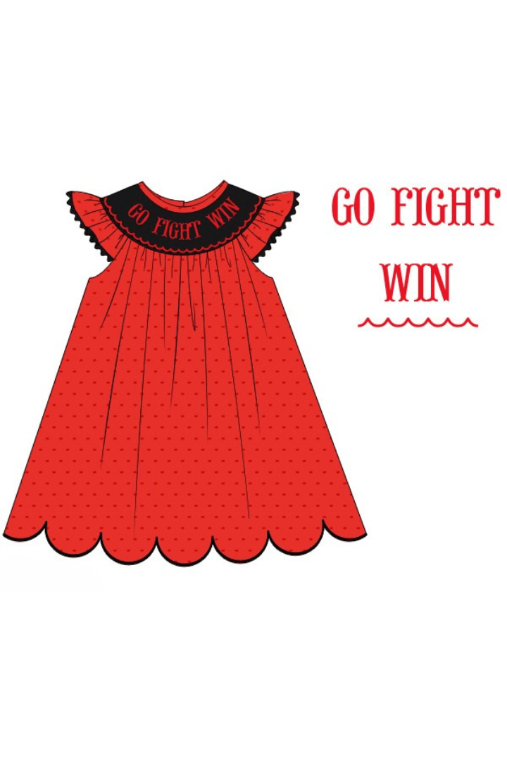 The Smocked Flamingo Apparel & Accessories Pre-Order Smocked Red Swiss dot Dress