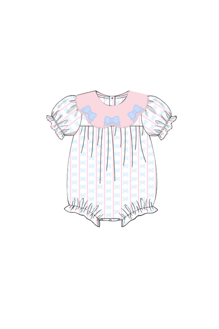 The Smocked Flamingo Apparel & Accessories Pre-Order Sweet Scalloped Bow Collar Bubble