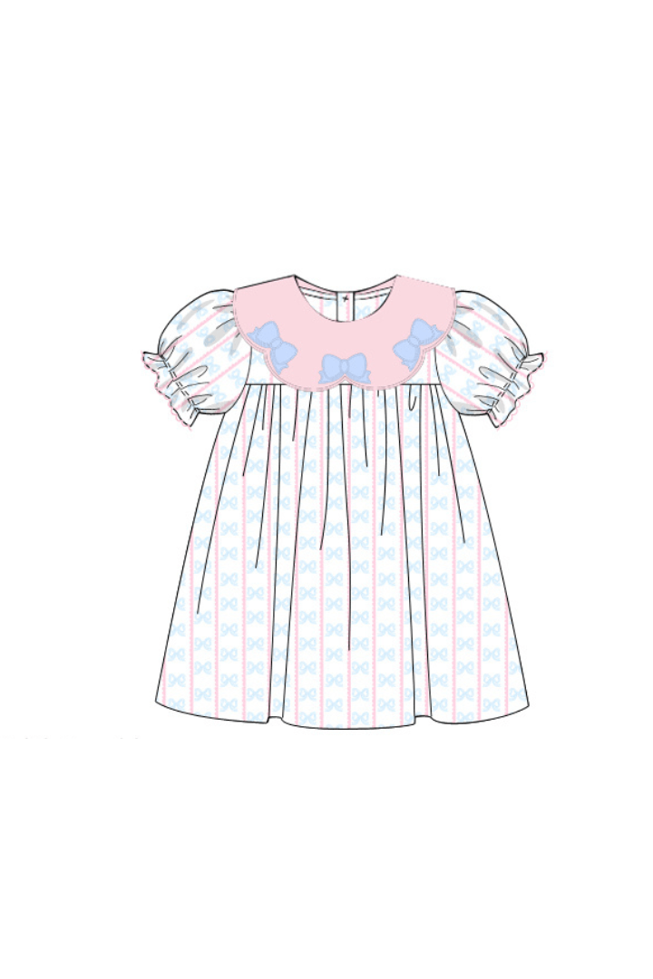 The Smocked Flamingo Apparel & Accessories Pre-Order Sweet Scalloped Bow Collar Dress