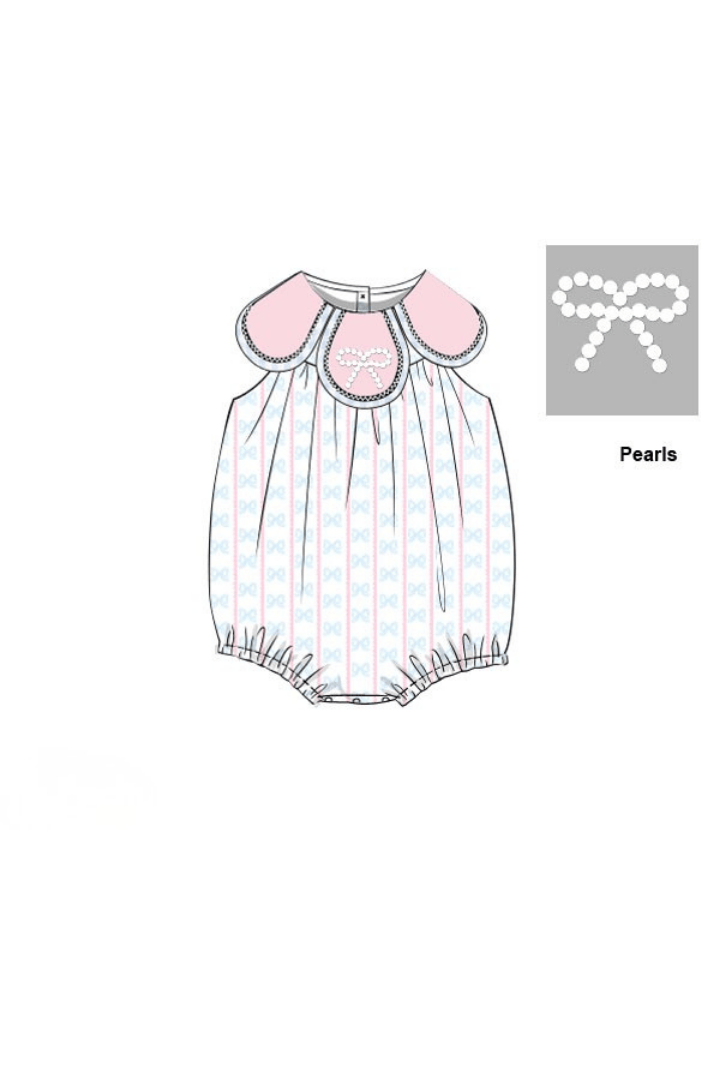 The Smocked Flamingo Apparel & Accessories Pre-Order Sweet Scalloped Pearl Bow Tulip Bubble