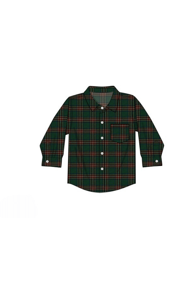 The Smocked Flamingo Apparel & Accessories Pre-Order Tartan Plaid Button Down Shirt
