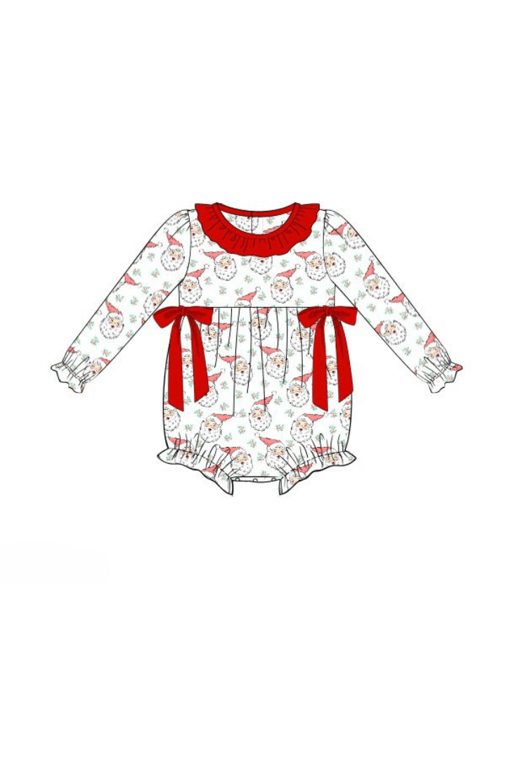 The Smocked Flamingo Apparel & Accessories Pre-Order Vintage Santa Bow Bubble