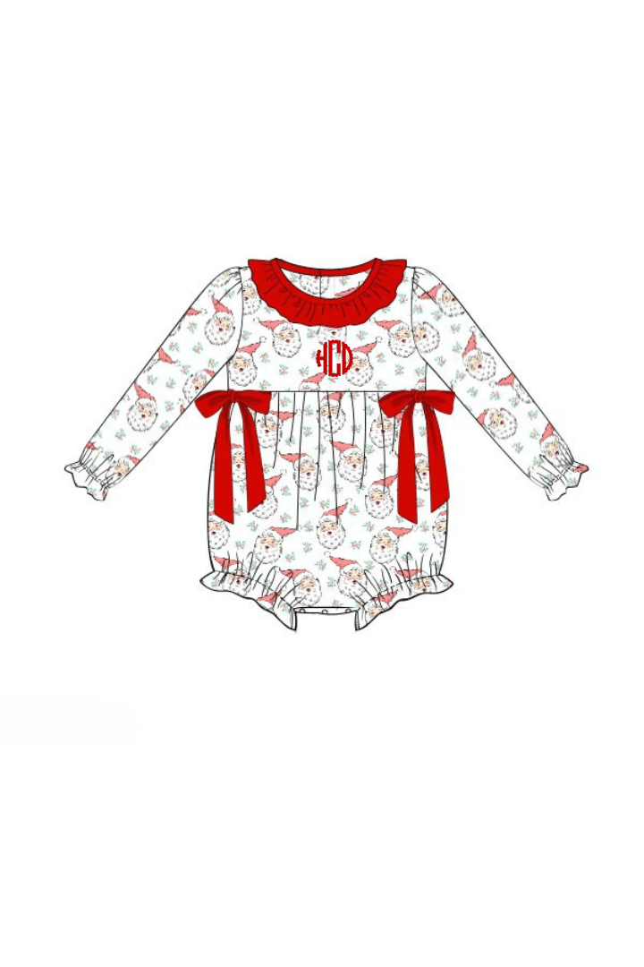 The Smocked Flamingo Apparel & Accessories Pre-Order Vintage Santa Bow Bubble