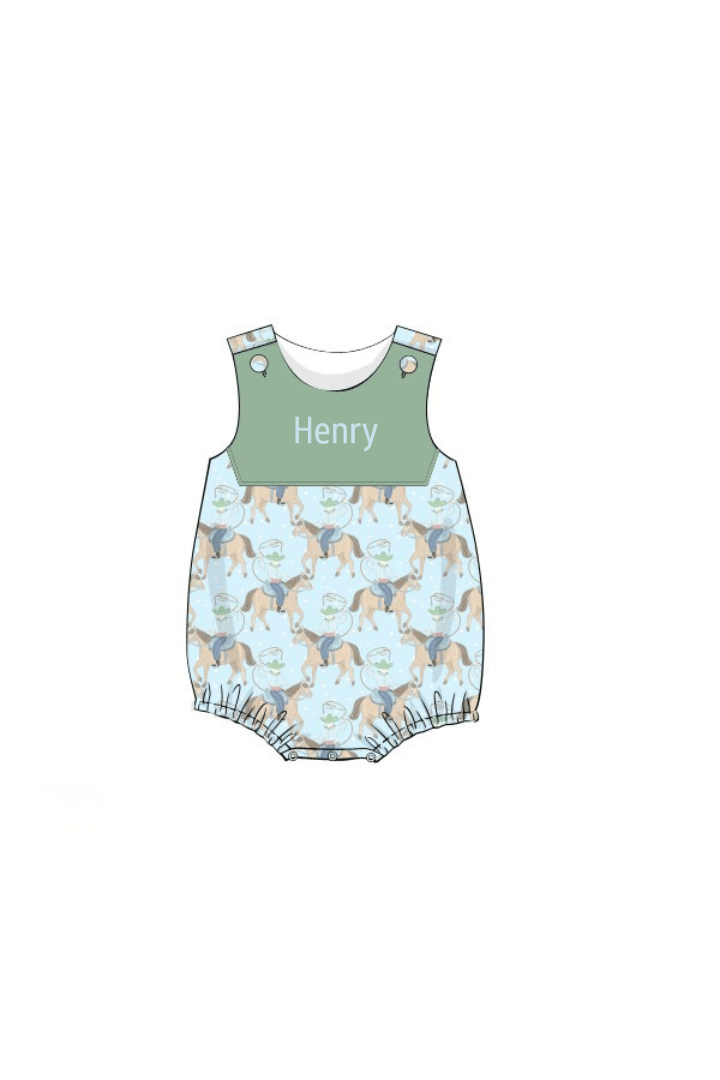 The Smocked Flamingo Apparel & Accessories Pre-Order Western Cowboy Bubble