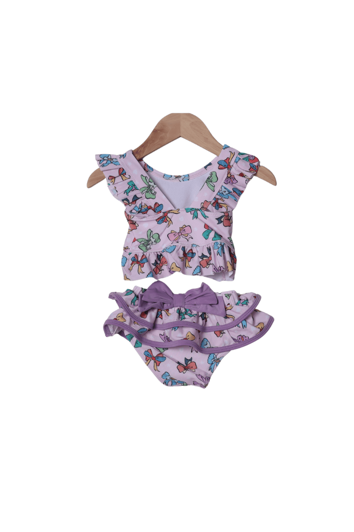The Smocked Flamingo Apparel & Accessories Princess Bow Skirted 2Pc Swimsuit