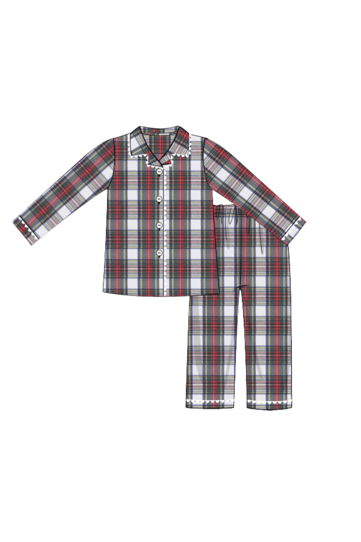 The Smocked Flamingo Apparel & Accessories Red Tartan Plaid Mom Matching Pajama Set
