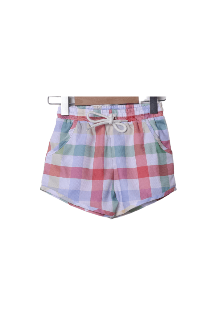 The Smocked Flamingo Apparel & Accessories Smocked Back To School Plaid Polo Short Set