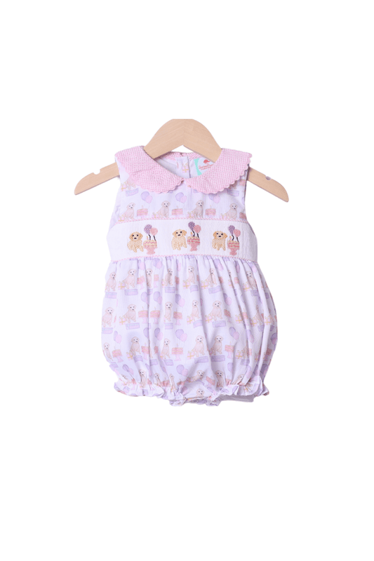 The Smocked Flamingo Apparel & Accessories Smocked Birthday Pawty Pink Bubble