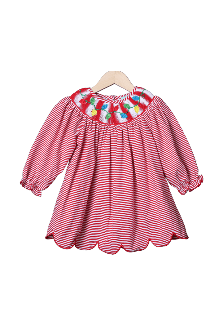 Red smocked sales christmas dress