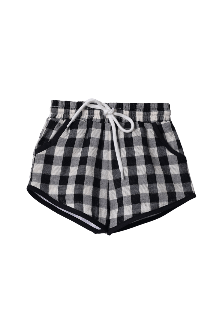 The Smocked Flamingo Apparel & Accessories Smocked Fancy Candy Corn Black Gingham Short Set