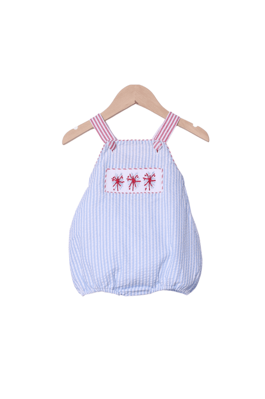 The Smocked Flamingo Apparel & Accessories Smocked Firework Seersucker Bubble