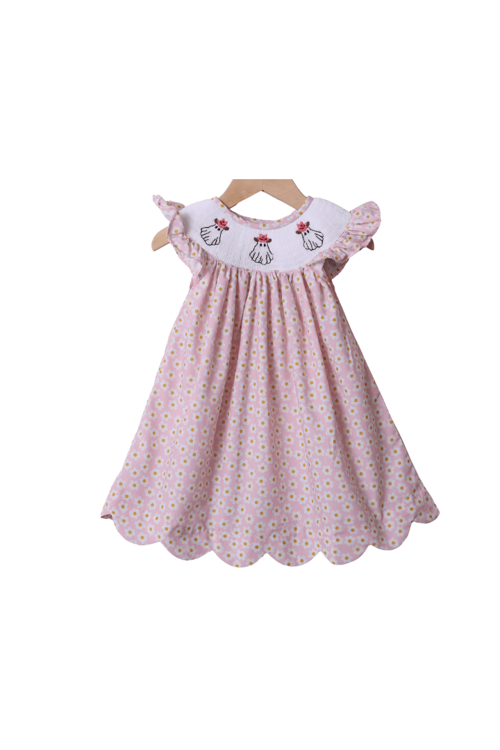 The Smocked Flamingo Apparel & Accessories Smocked Floral Cowgirl Ghost Dress