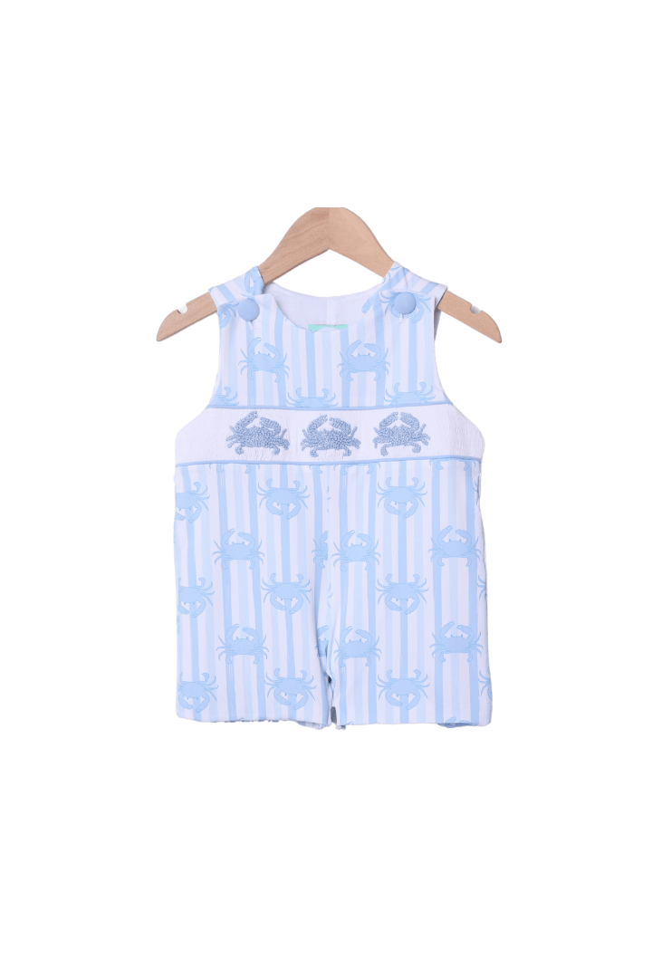 The Smocked Flamingo Apparel & Accessories Smocked French Knot Blue Crab Jon Jon