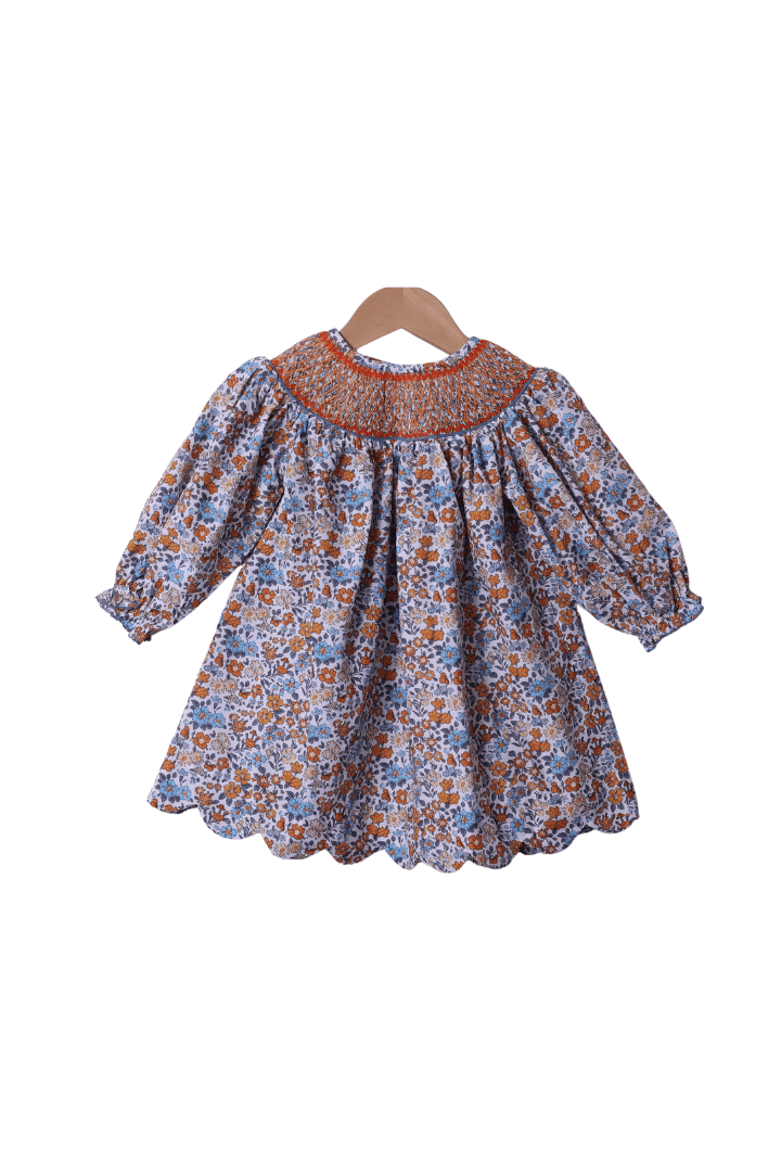 The Smocked Flamingo Apparel & Accessories Smocked Heirloom Fall Floral Dress