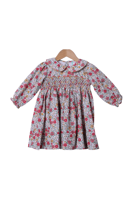The Smocked Flamingo Apparel & Accessories Smocked Heirloom Fancy Fall Floral Dress