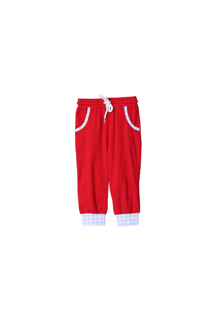 The Smocked Flamingo Apparel & Accessories Smocked Love Train Gingham Jogger Set