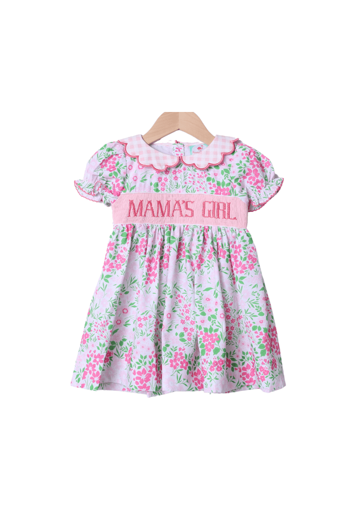 The Smocked Flamingo Apparel & Accessories Smocked Mama's Girl Pink Floral Dress