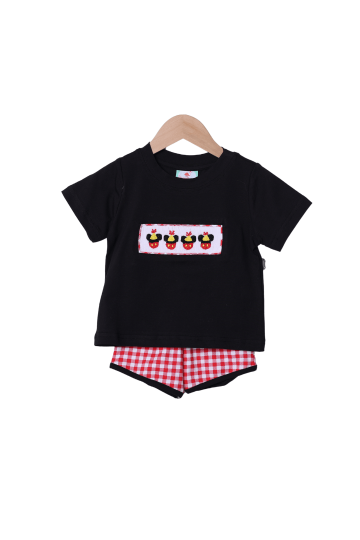 The Smocked Flamingo Apparel & Accessories Smocked Mouse Party Hat Short Set