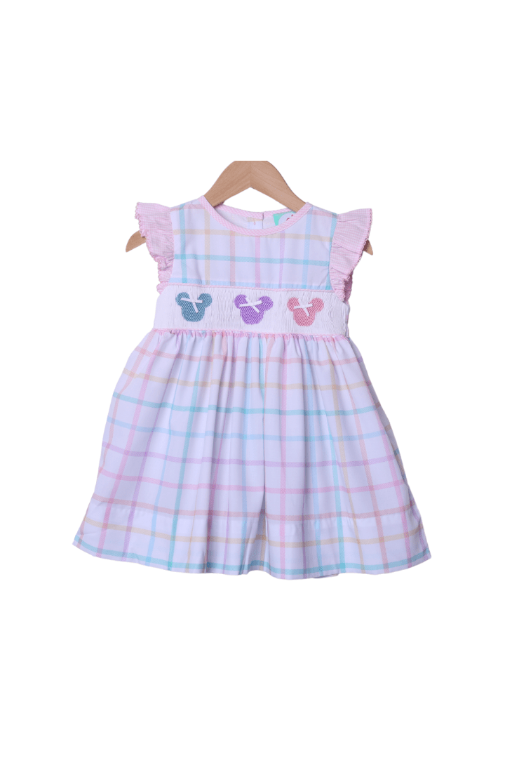 Smocked Mouse Pastel Plaid Dress The Smocked Flamingo Smocked Mouse Pastel Plaid Dress The Smocked Flamingo