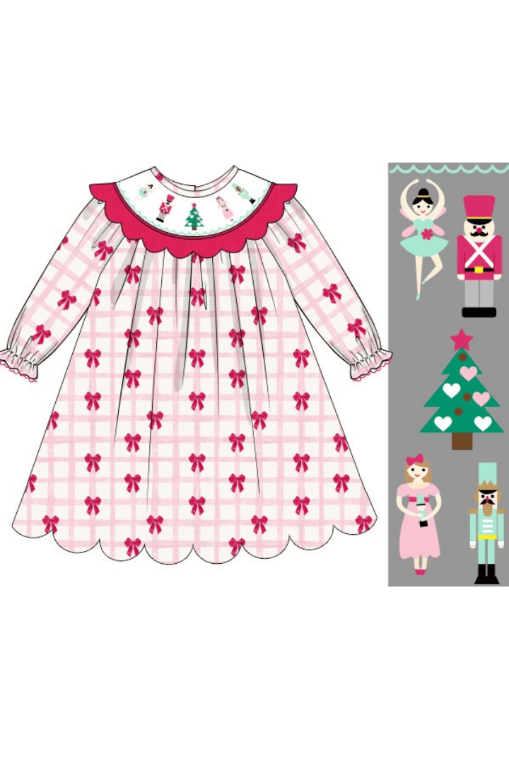 Smocked Nutcracker Ballet Pink Corduroy Dress – The Smocked Flamingo