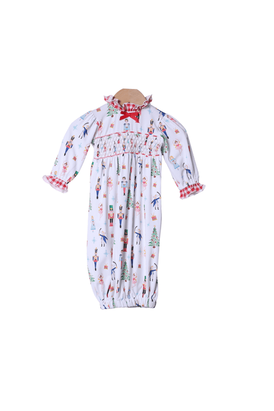 The Smocked Flamingo Apparel & Accessories Smocked Nutcracker Layette Gown