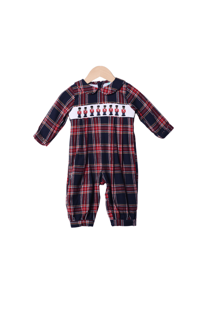 The Smocked Flamingo Apparel & Accessories Smocked Nutcracker Plaid Romper