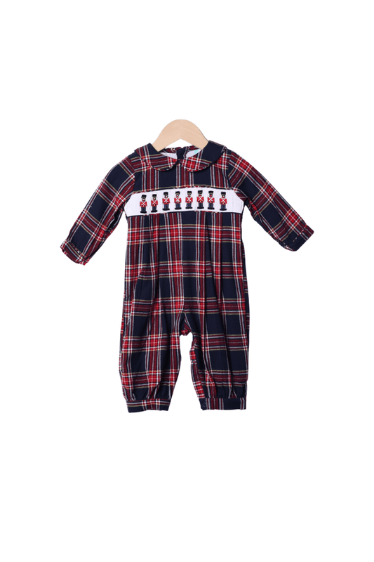 The Smocked Flamingo Apparel & Accessories Smocked Nutcracker Plaid Romper