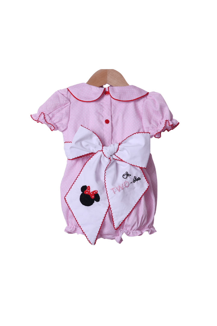 The Smocked Flamingo Apparel & Accessories Smocked Pink Mouse oh, Two-dles Bubble