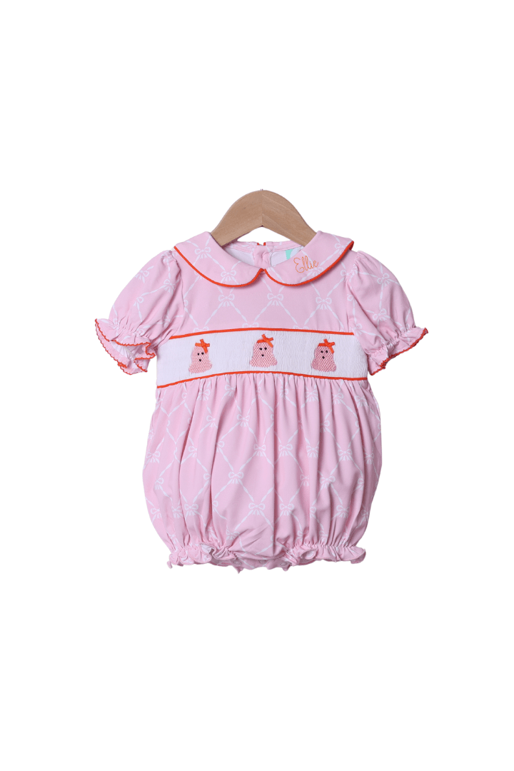 The Smocked Flamingo Apparel & Accessories Smocked Pink Trellis Ghost Bubble