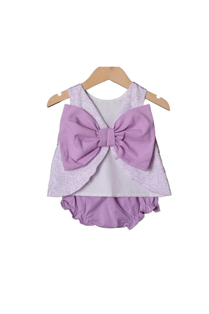 The Smocked Flamingo Apparel & Accessories Smocked Princess Purple Gingham Bloomer Set