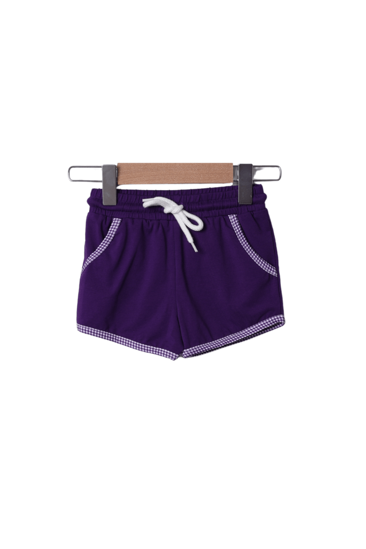 The Smocked Flamingo Apparel & Accessories Smocked Purple/Gold Tiger Short Set